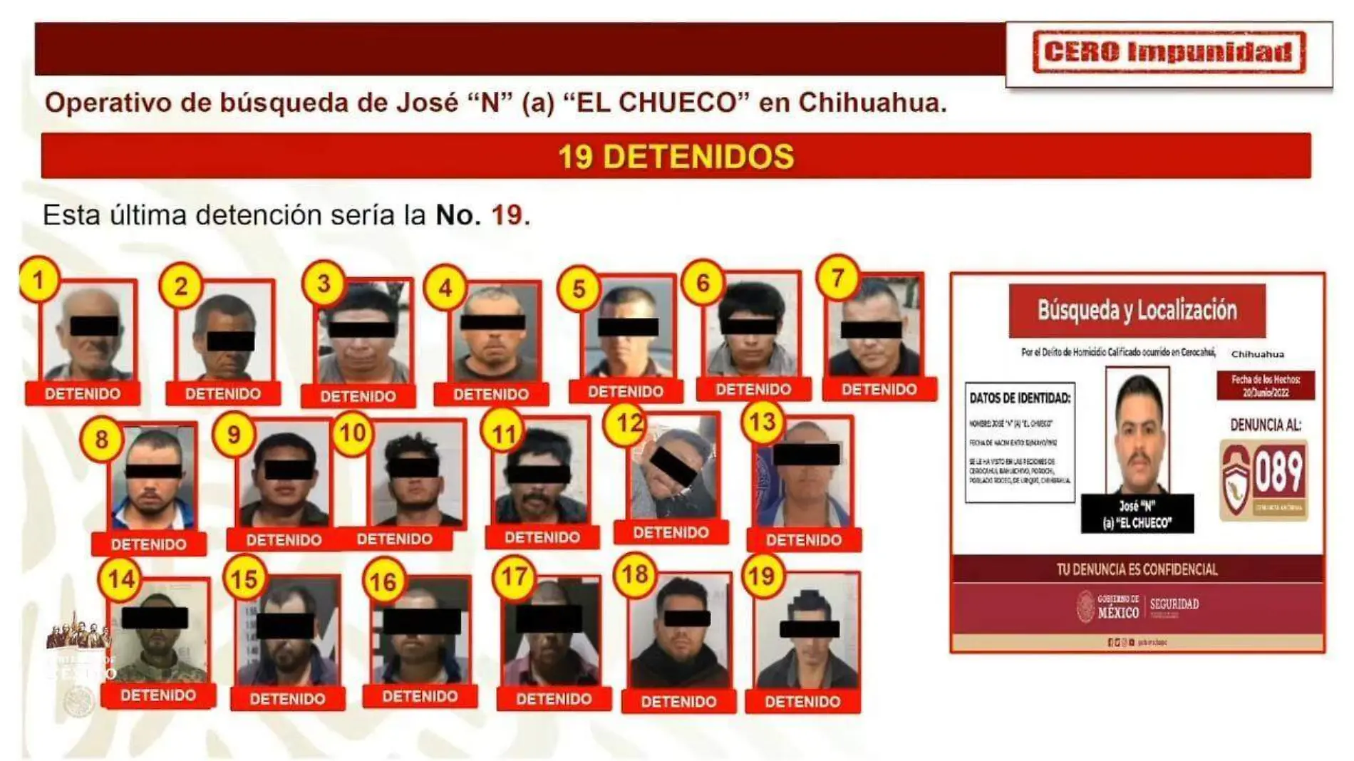 19 detenidos en urique